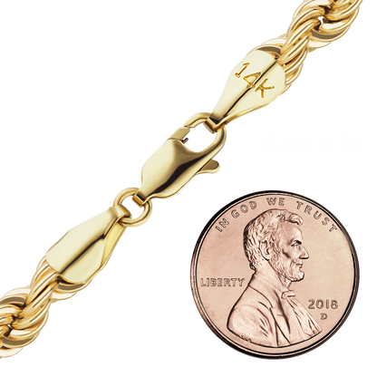 Handgefertigtes Armband aus massivem Seil aus 14-karätigem Gelbgold