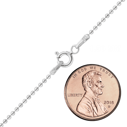 Runde Perlenkette aus Sterlingsilber