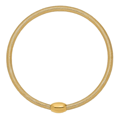 14-karätiges, gewebtes Mesh-Armband zum Überziehen – 3 mm