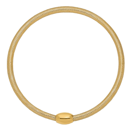 14-karätiges, gewebtes Mesh-Armband zum Überziehen – 3 mm