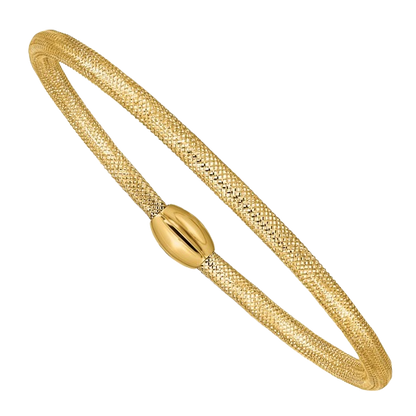 14-karätiges, gewebtes Mesh-Armband zum Überziehen – 3 mm