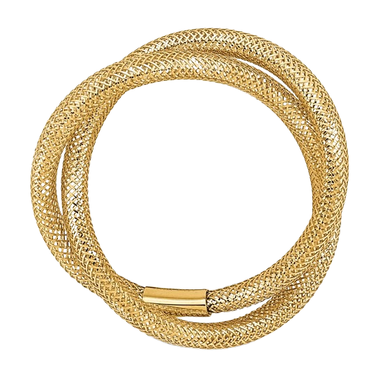 14-karätiger gelbgoldener, gedrehter Webring