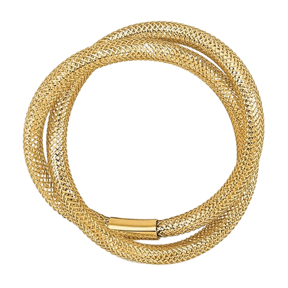 14-karätiger gelbgoldener, gedrehter Webring