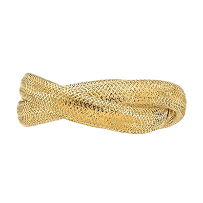 14-karätiger gelbgoldener, gedrehter Webring
