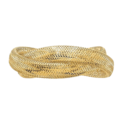 14-karätiger gelbgoldener, gedrehter Webring