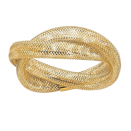 14-karätiger gelbgoldener, gedrehter Webring