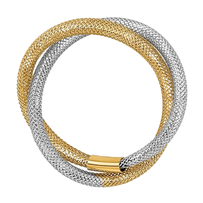 14-karätiger zweifarbiger, gedrehter Webring