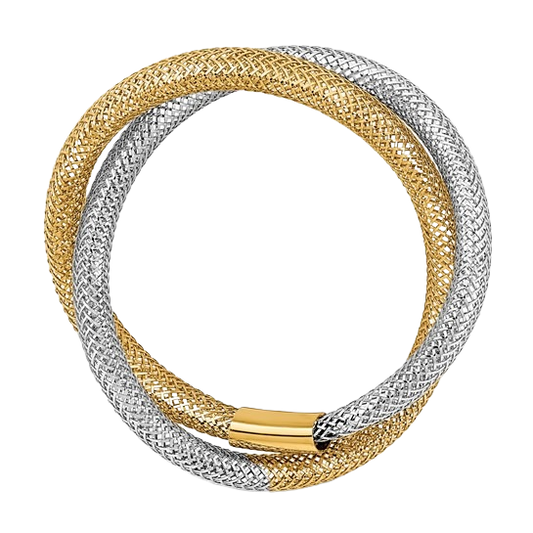 14-karätiger zweifarbiger, gedrehter Webring