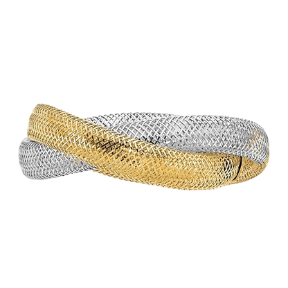 14-karätiger zweifarbiger, gedrehter Webring