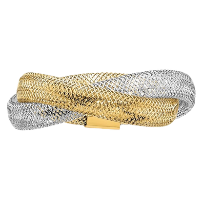 14-karätiger zweifarbiger, gedrehter Webring