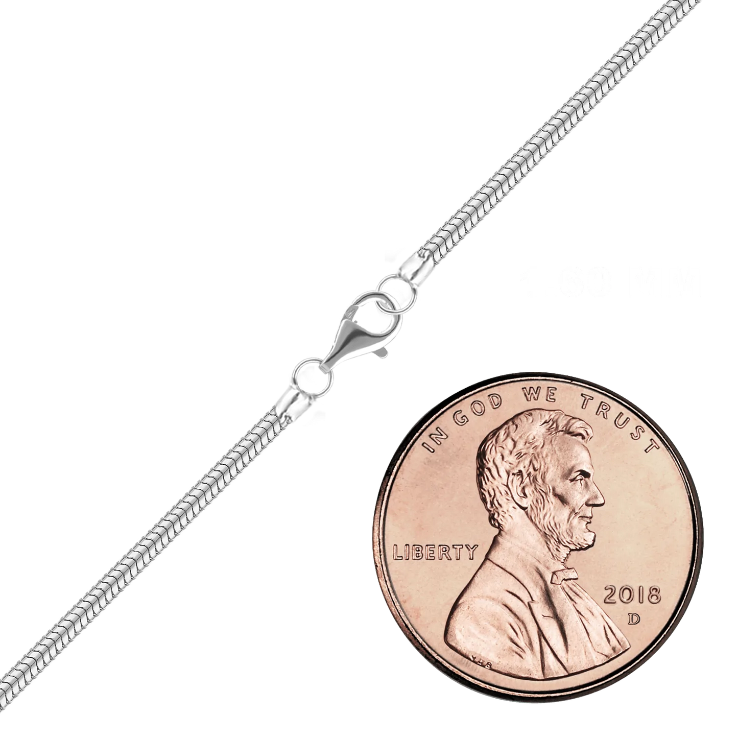 Fertige runde Schlangenkette in Platin