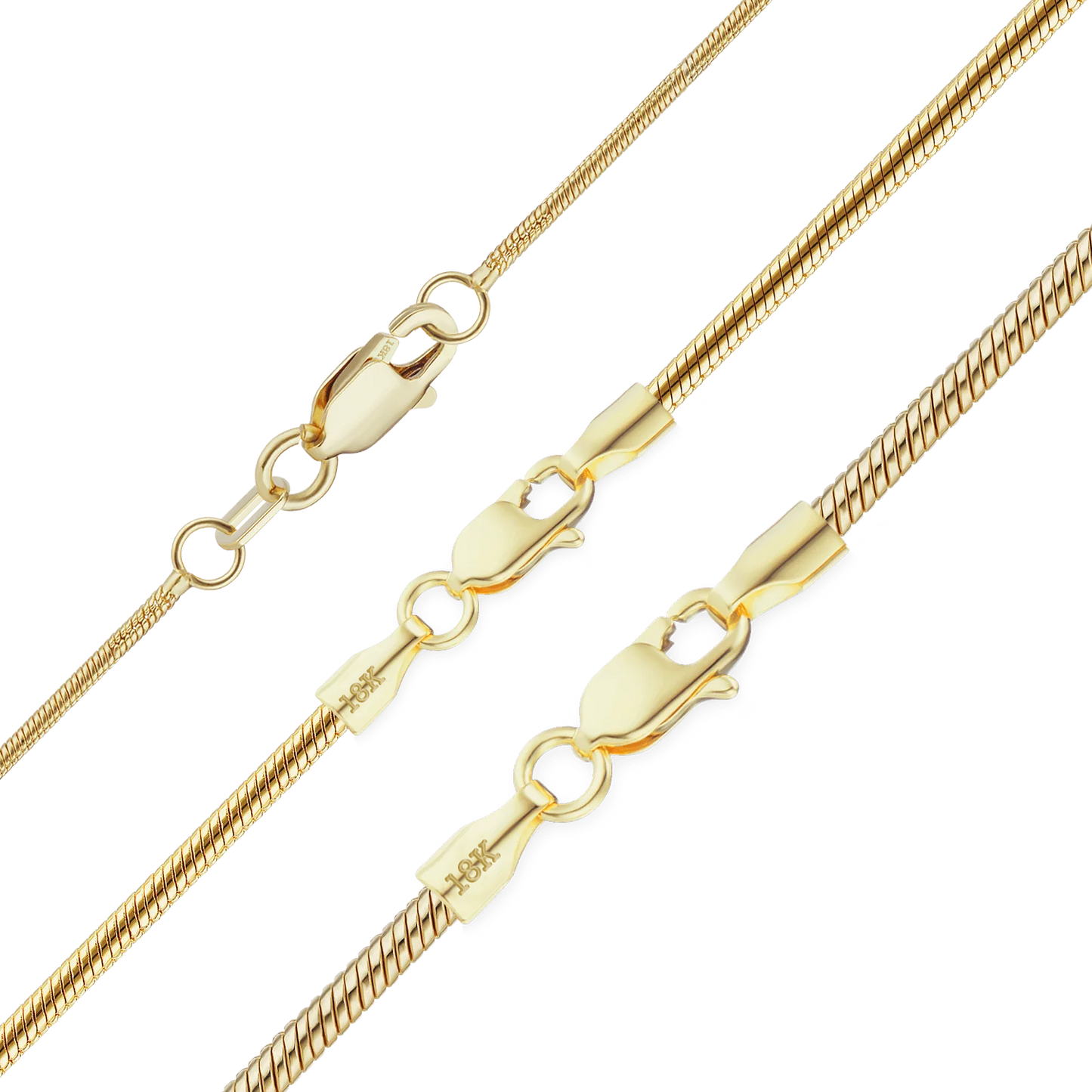 Rundes Schlangenarmband aus 18-karätigem Gelbgold