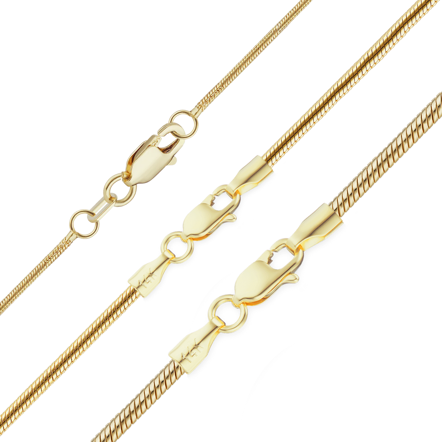 Rundes Schlangenarmband aus 14-karätigem Gelbgold