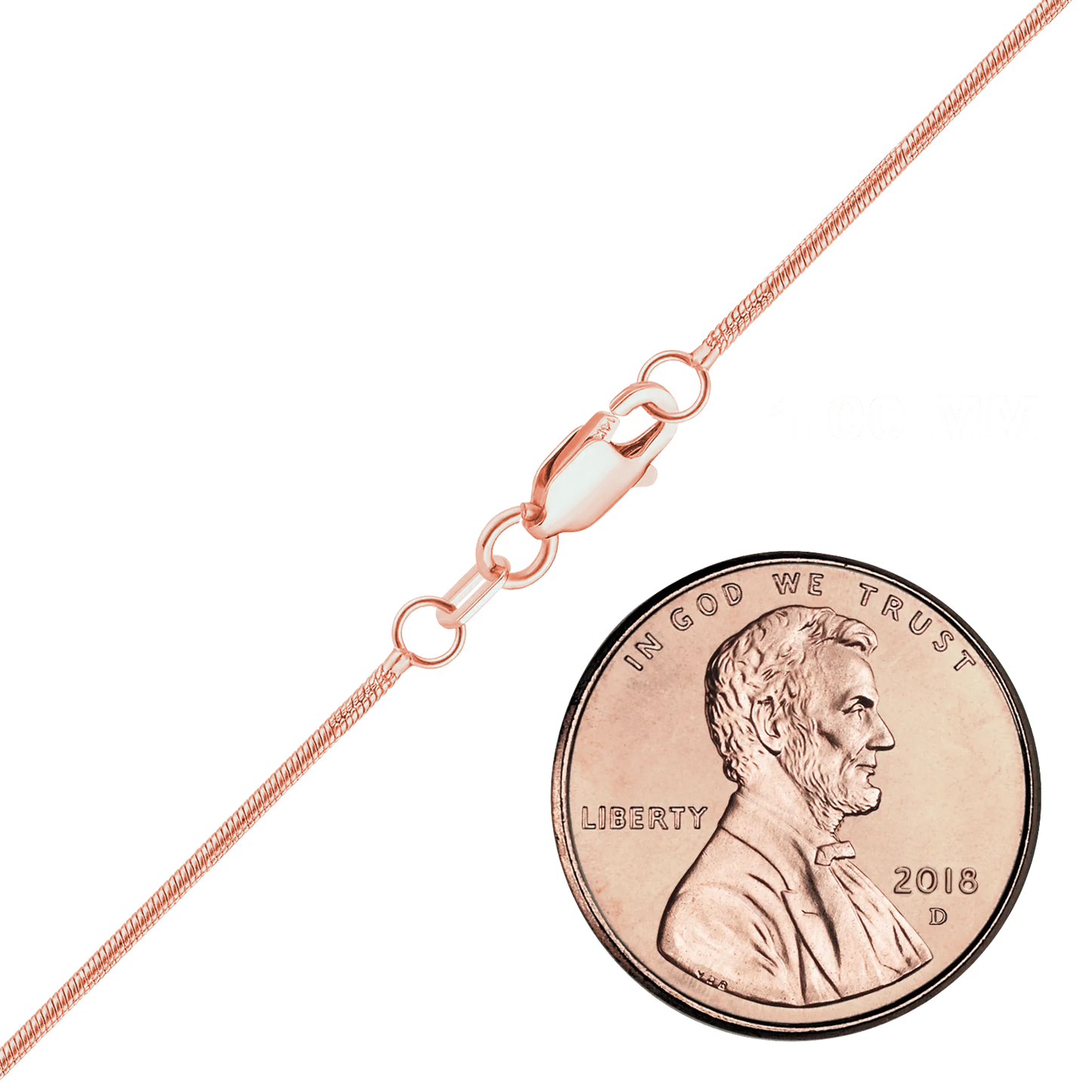 Rundes Schlangenarmband aus 14-karätigem Roségold