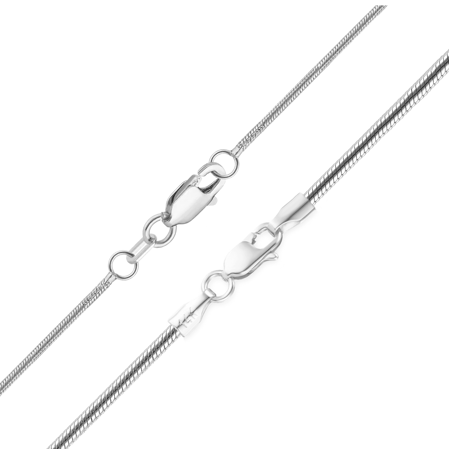 Rundes Schlangenarmband aus 14-karätigem Weißgold