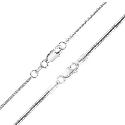 Rundes Schlangenarmband aus 14-karätigem Weißgold