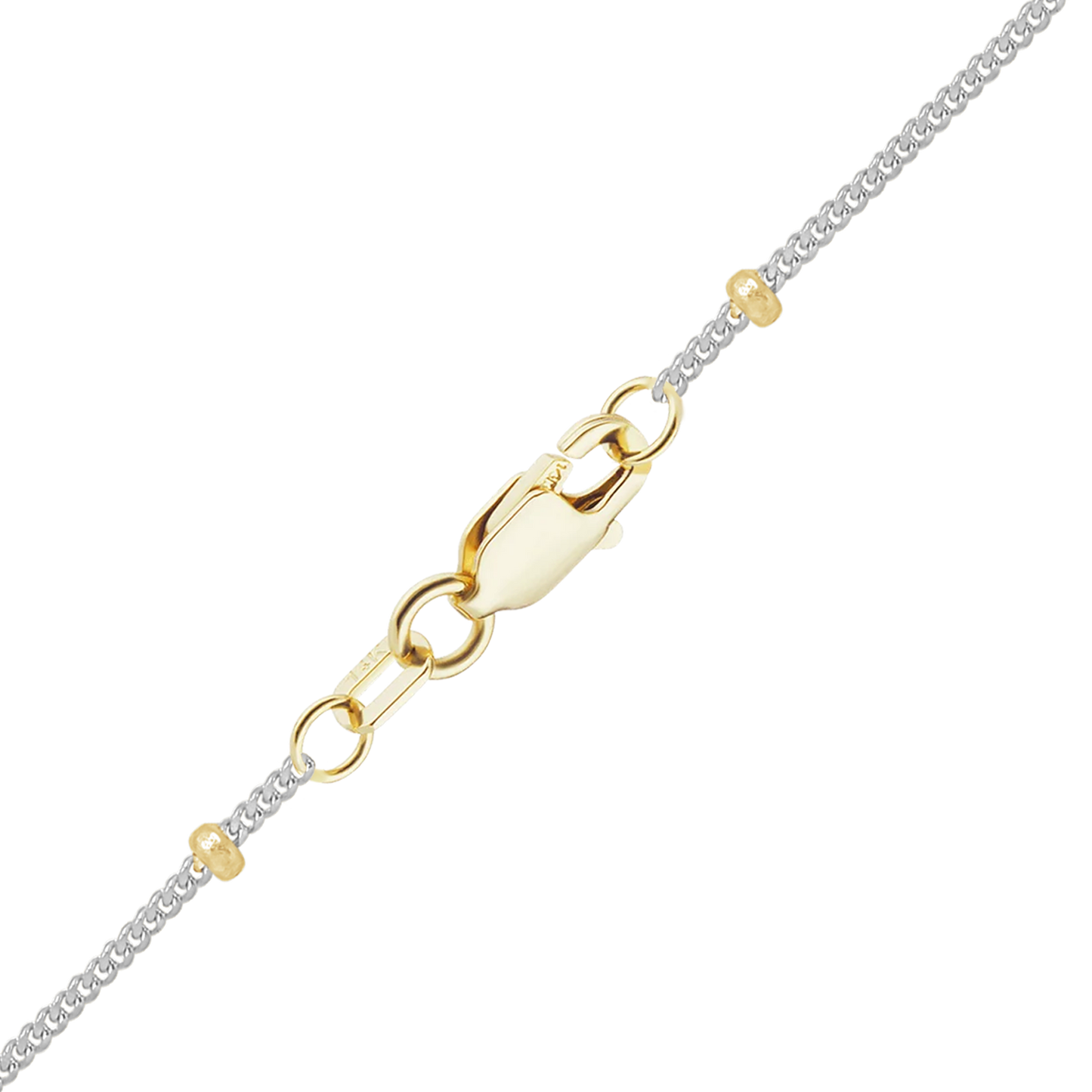 Panzerarmband mit Nieten in 14 Karat Bicolor-Gold