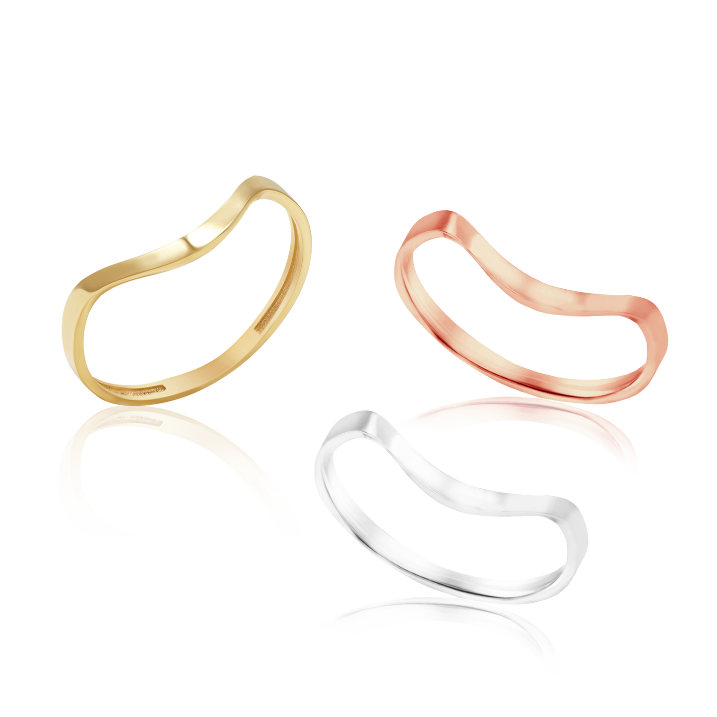 Gebogener Ring aus 14-karätigem Gold