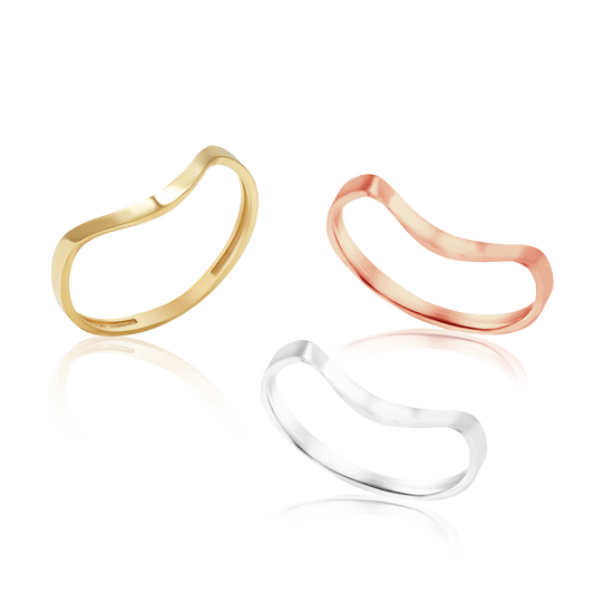 Gebogener Ring aus 14-karätigem Gold