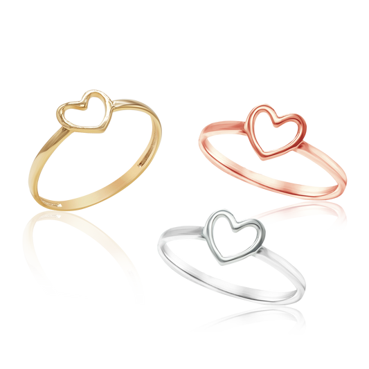 Offener Herzring aus 14-karätigem Gold