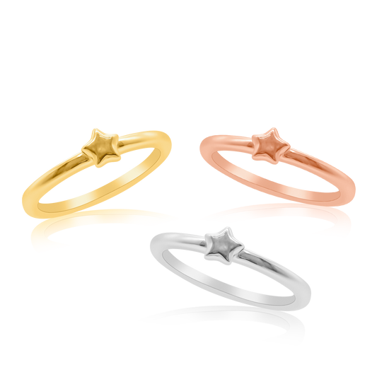 Sternring aus 14-karätigem Gold