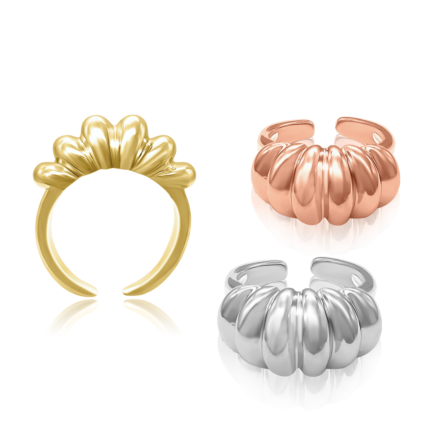 Gewölbter Ring aus 14-karätigem Gold