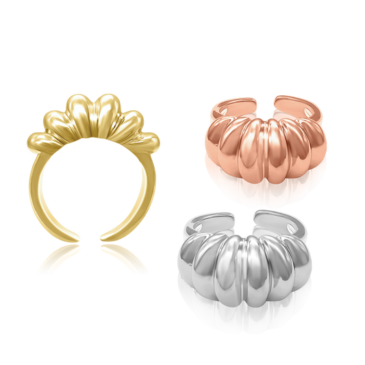 Gewölbter Ring aus 14-karätigem Gold