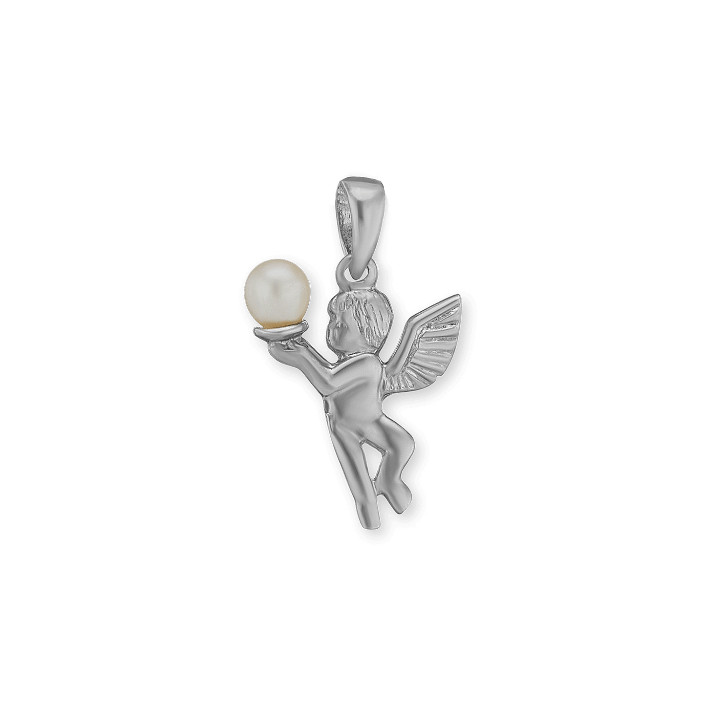 Engelsanhänger mit Süßwasserperle aus Sterlingsilber