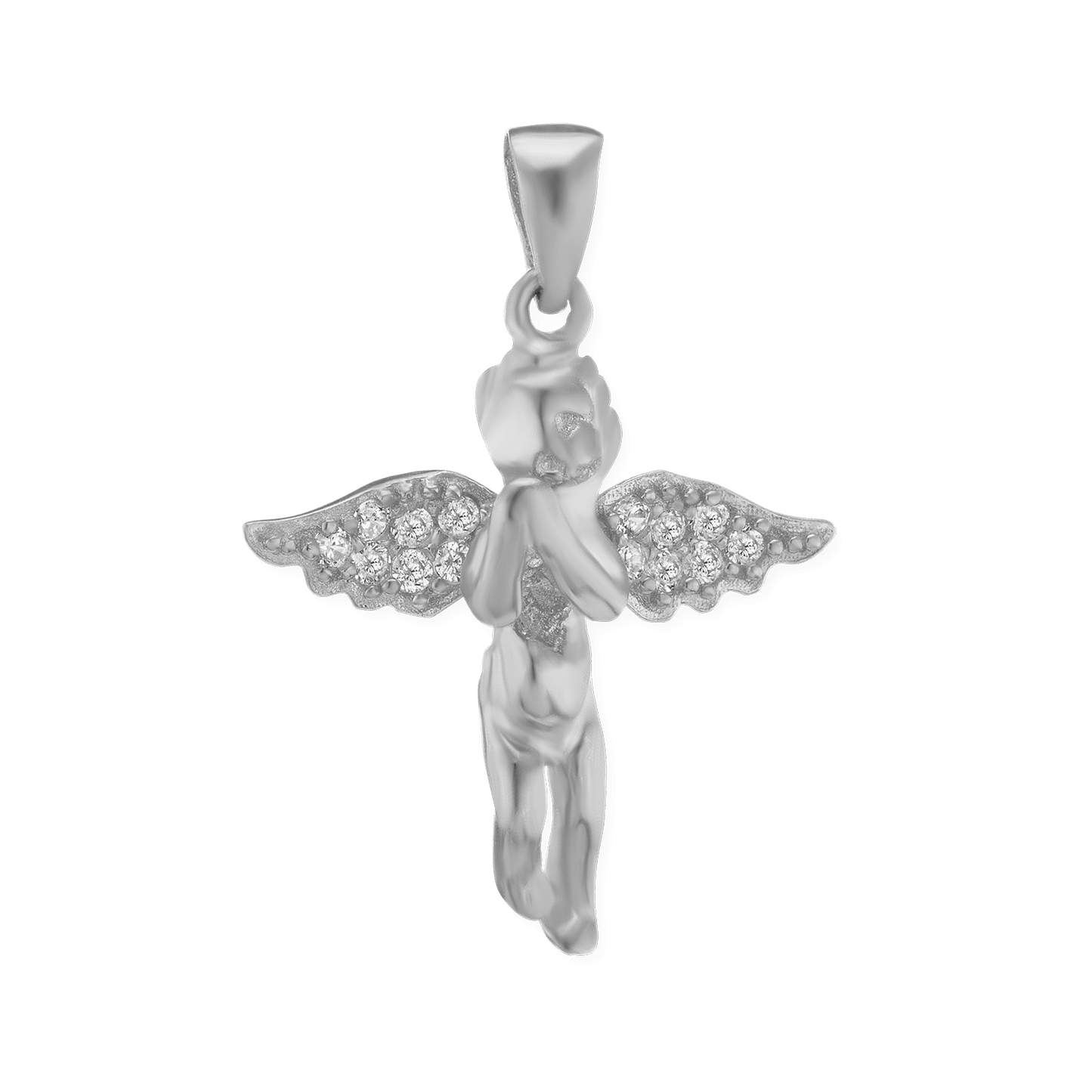 Engelsanhänger mit Zirkonia in Sterlingsilber