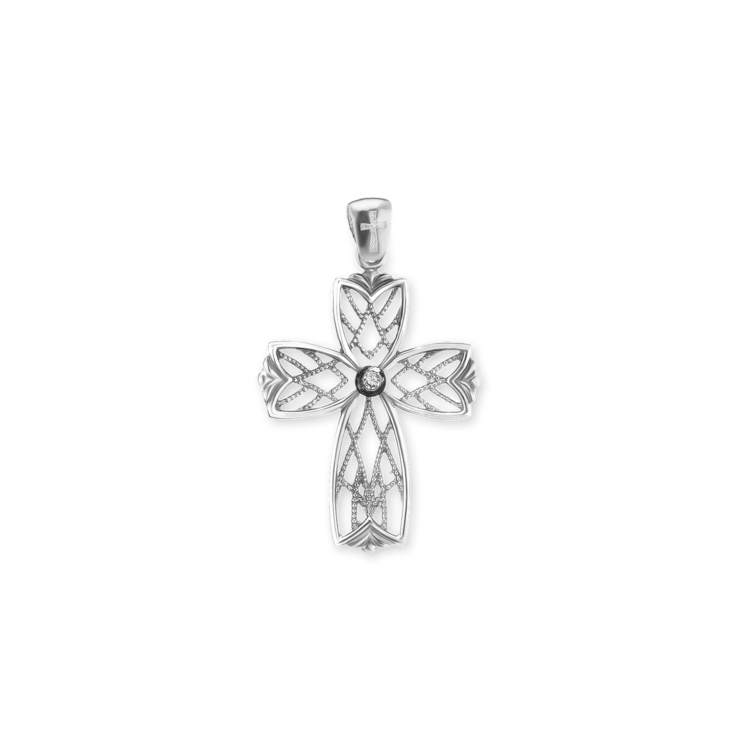 Filigraner Gitterkreuz-Anhänger aus Sterlingsilber