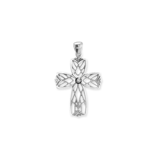 Filigraner Gitterkreuz-Anhänger aus Sterlingsilber