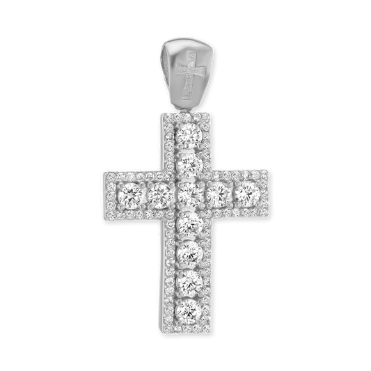 Klassischer Kreuzanhänger mit Zirkonia in Sterlingsilber