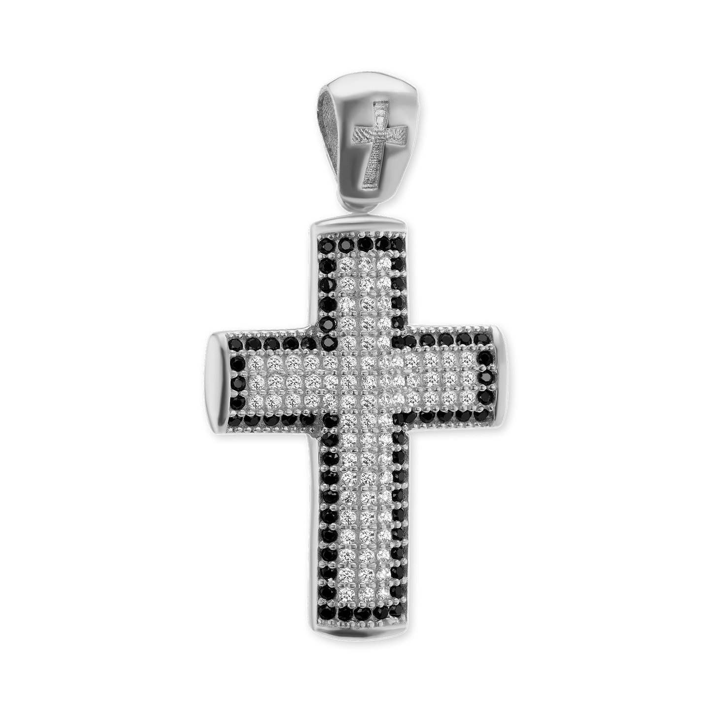 Klassischer Kreuzanhänger mit Zirkonia in Sterlingsilber