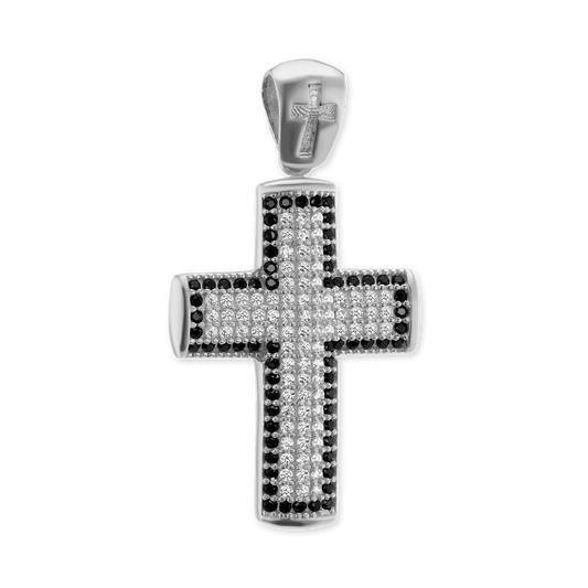 Klassischer Kreuzanhänger mit Zirkonia in Sterlingsilber