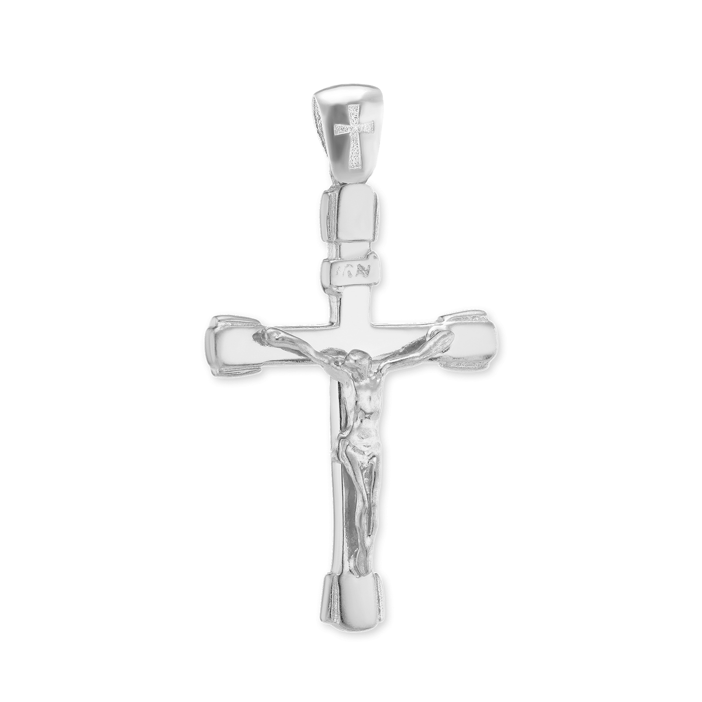 Röhrenförmiger Kruzifix-Anhänger aus Sterlingsilber