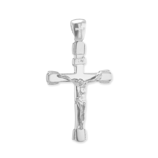 Röhrenförmiger Kruzifix-Anhänger aus Sterlingsilber