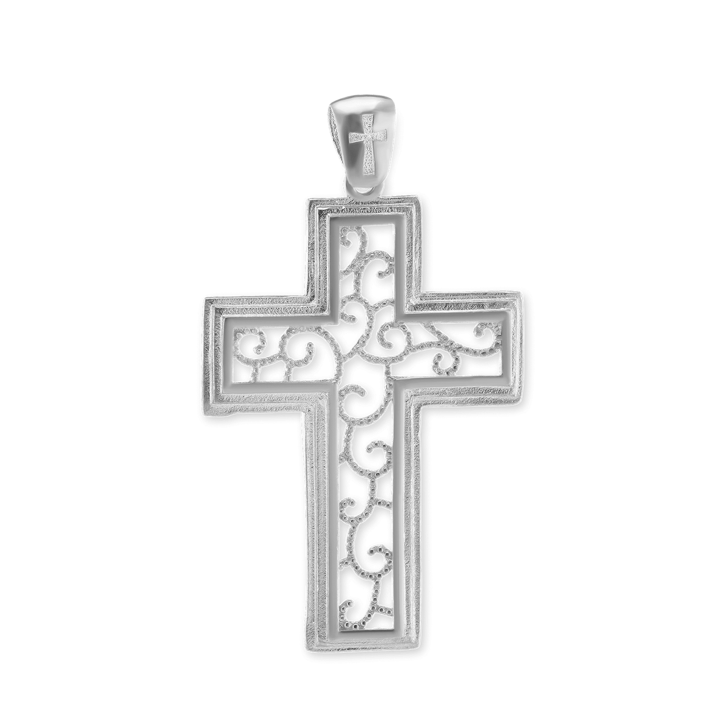 Scrollkreuz-Anhänger aus Sterlingsilber
