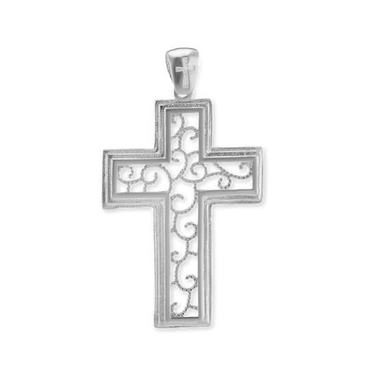 Scrollkreuz-Anhänger aus Sterlingsilber