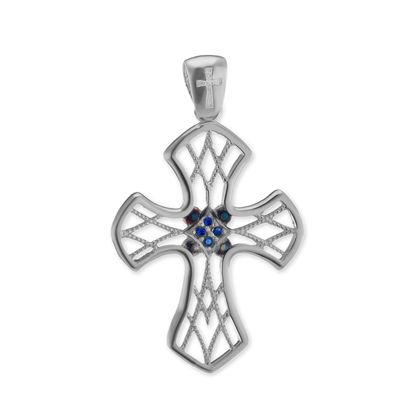 Filigraner Gitterkreuz-Anhänger aus Sterlingsilber