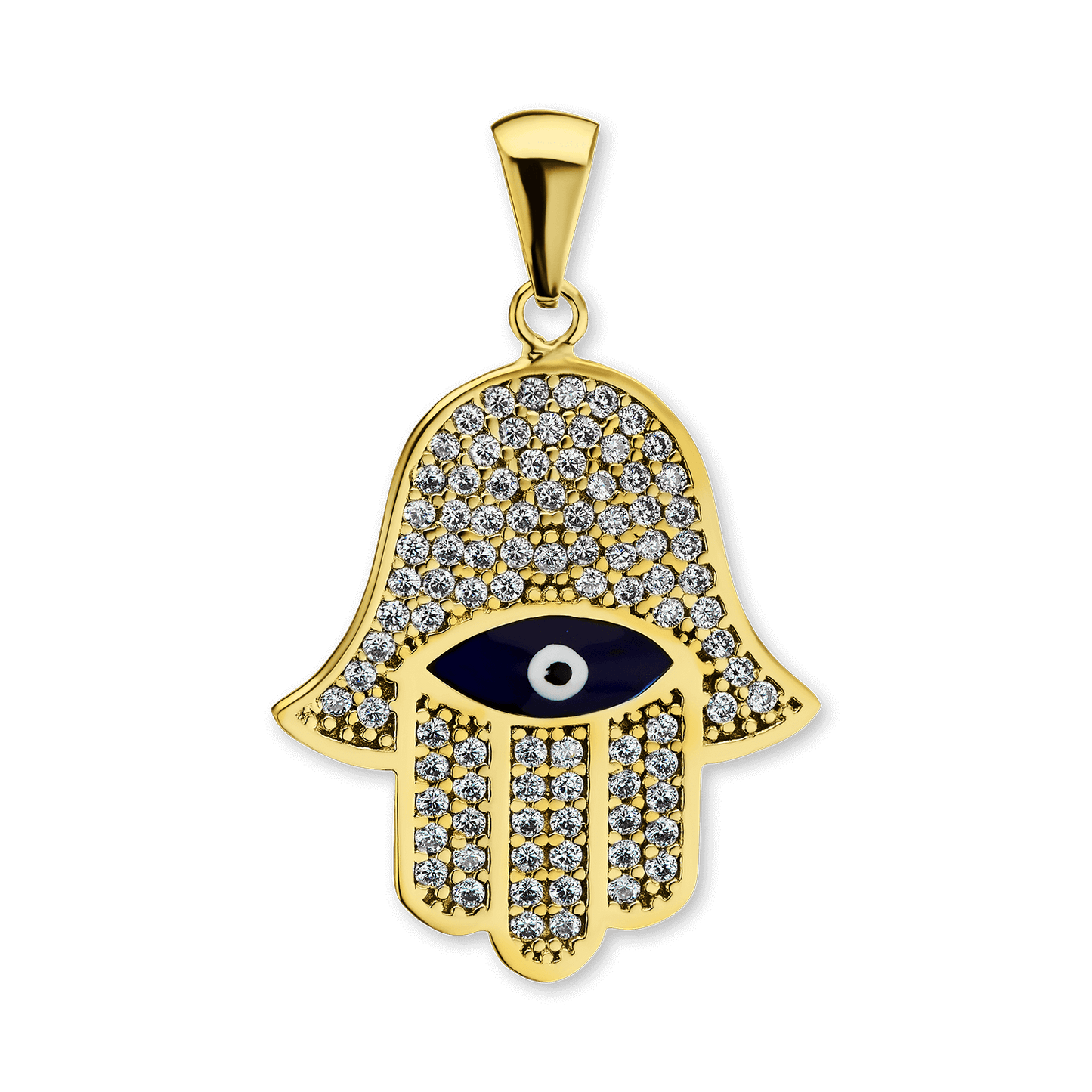 Hamsa-Anhänger mit bösem Blick aus Sterlingsilber