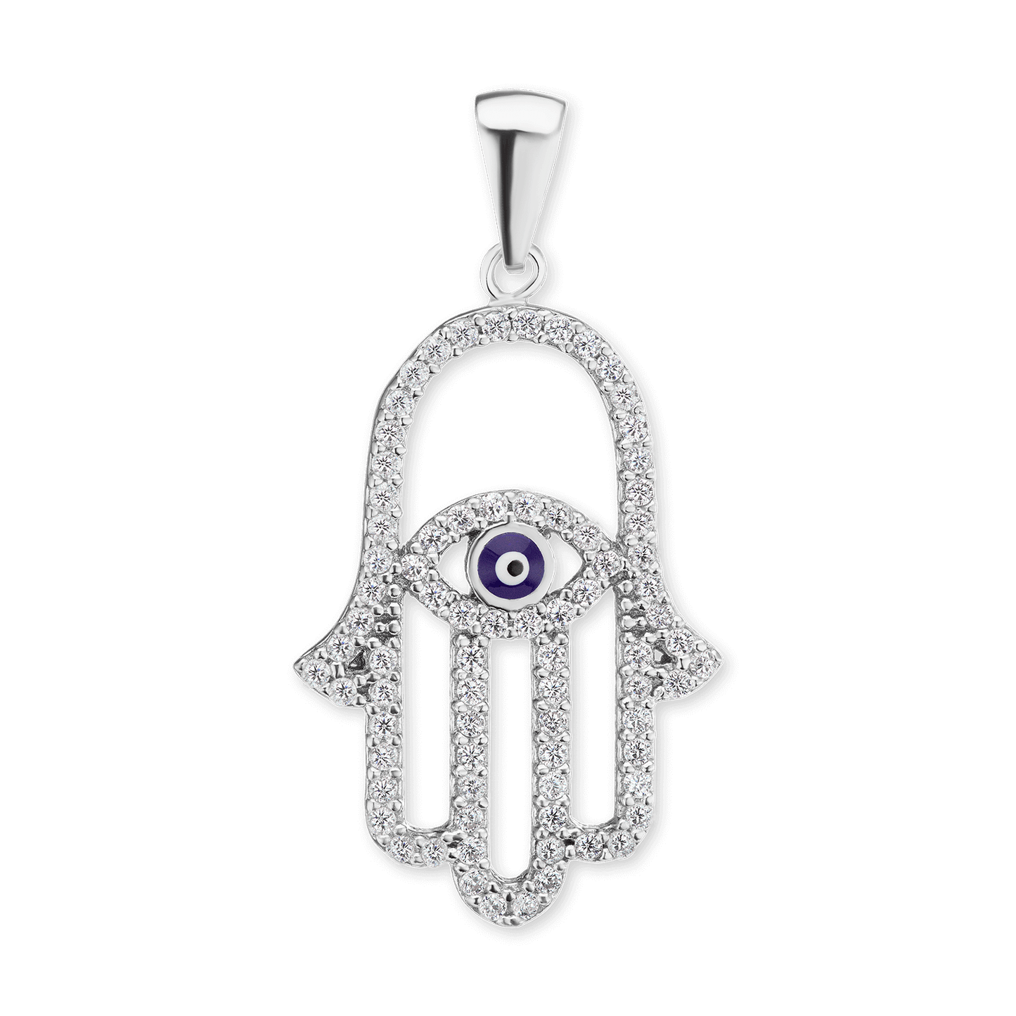Hamsa-Anhänger mit bösem Blick aus Sterlingsilber
