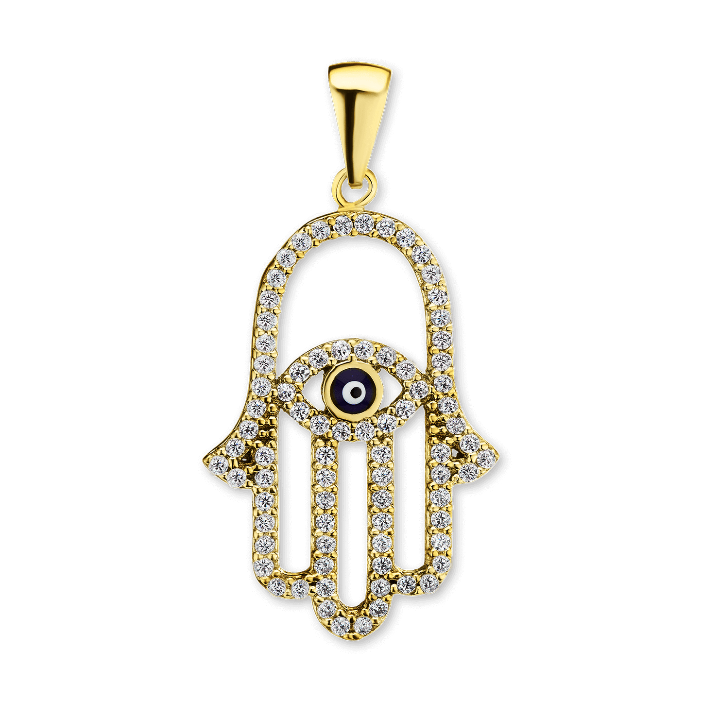 Hamsa-Anhänger mit bösem Blick aus Sterlingsilber