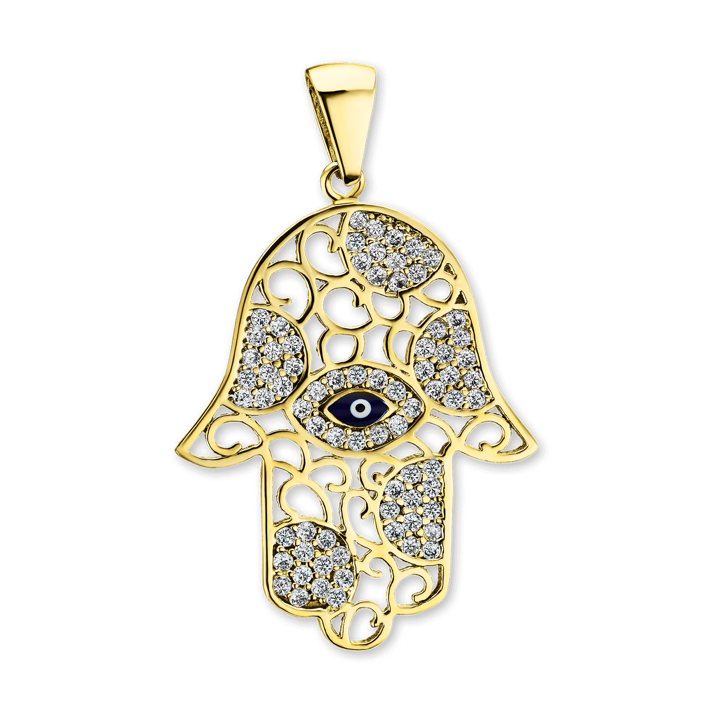 Hamsa-Anhänger mit bösem Blick aus Sterlingsilber