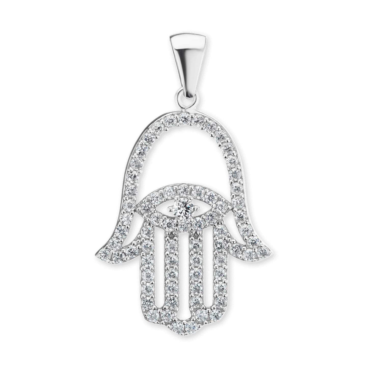 Hamsa-Anhänger mit bösem Blick aus Sterlingsilber