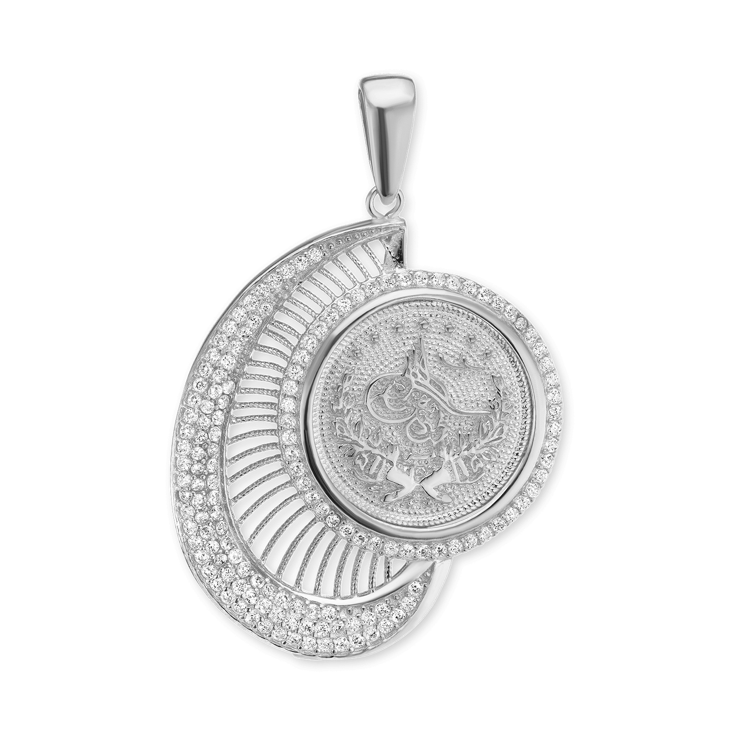 Sterling Silver Turkish Coin Pendant in Sterling Silver Finished in 14K Yellow Gold