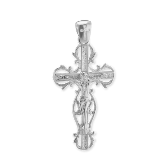 Filigraner Weinreben-Kreuzanhänger aus Sterlingsilber