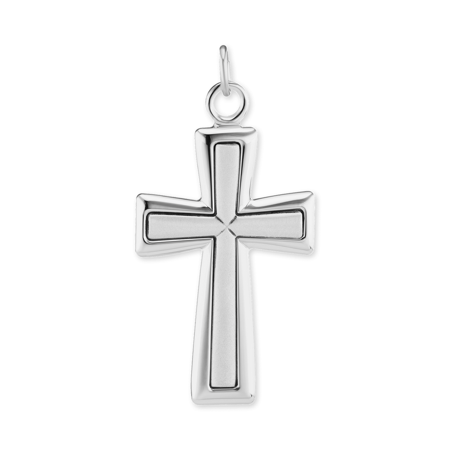 Geprägter, sich verjüngender Kreuzanhänger aus Sterlingsilber