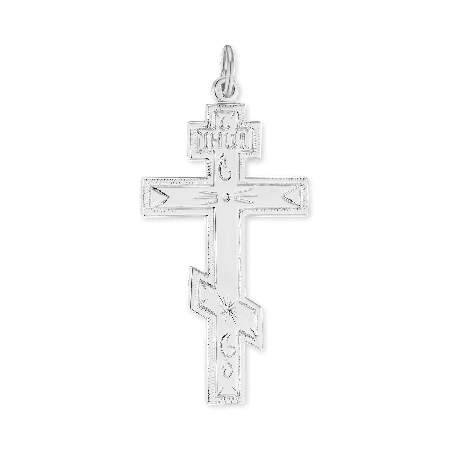 Orthodoxes Kreuz und Kruzifix-Anhänger aus Sterlingsilber