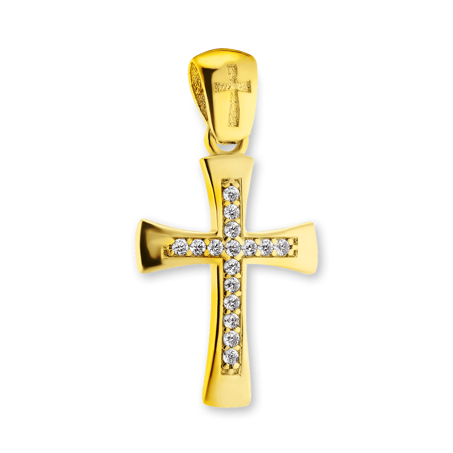 Konischer Kreuzanhänger mit Zirkonia in Sterlingsilber