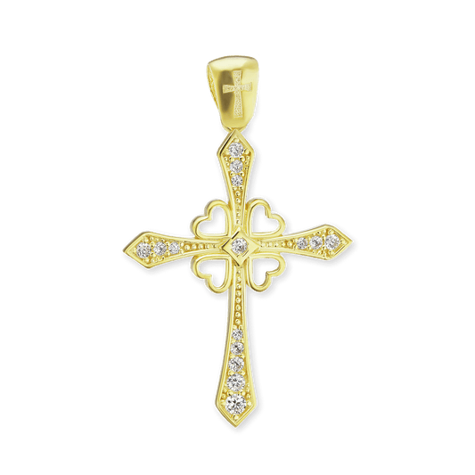 Kleeblatt-Anhänger mit Zirkonia in Sterlingsilber